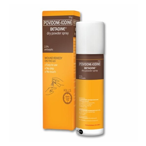 BET-DPW Betadine Dry Powder Spray 2.5% PVP 55g