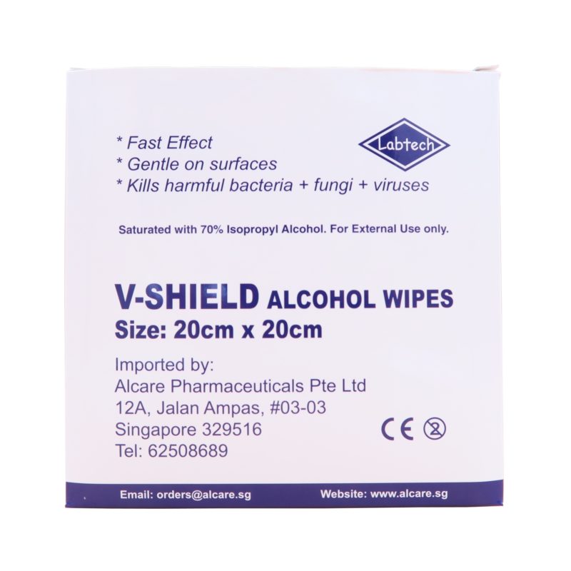 9-2ALCS20 Labtech V-Shield Alcohol Wipes 20x20cm 50s (1)