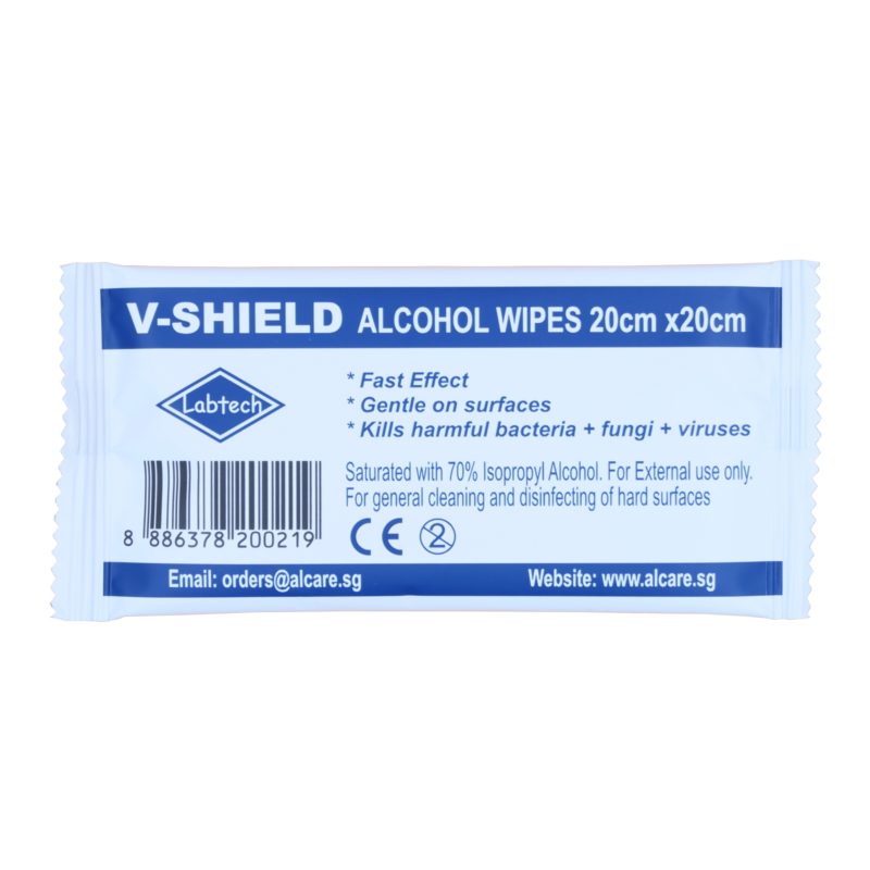 9-2ALCS20 Labtech V-Shield Alcohol Wipes 20x20cm 50s (3)